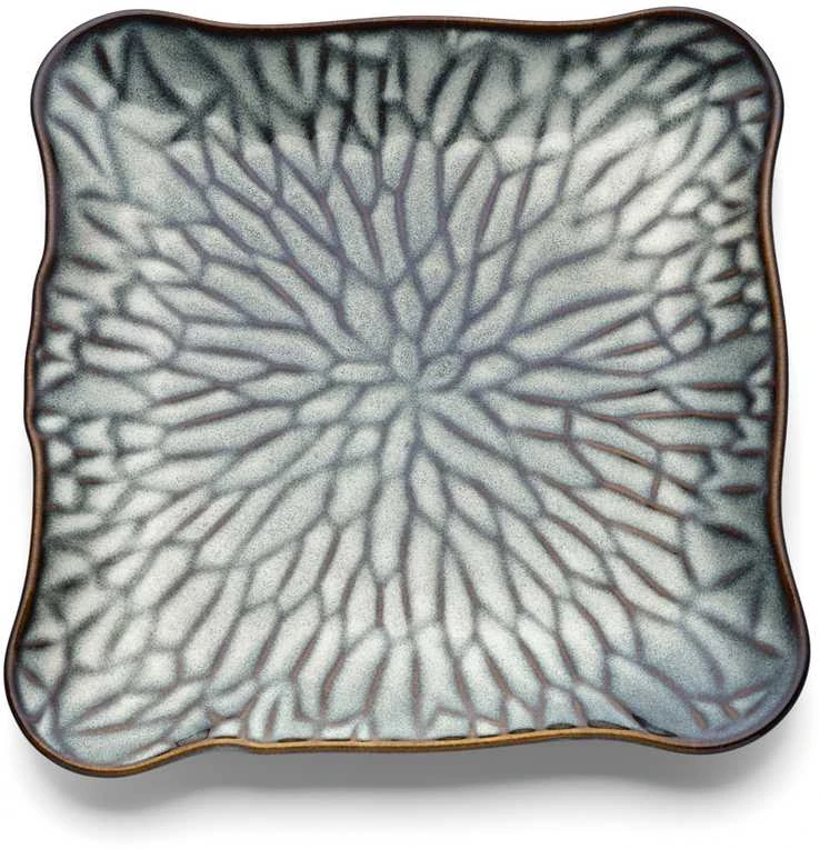 Bazaar Lėkštė, The Lotus Ice Square, 28.5x30x2.2 cm, pilkai ruda, keramika