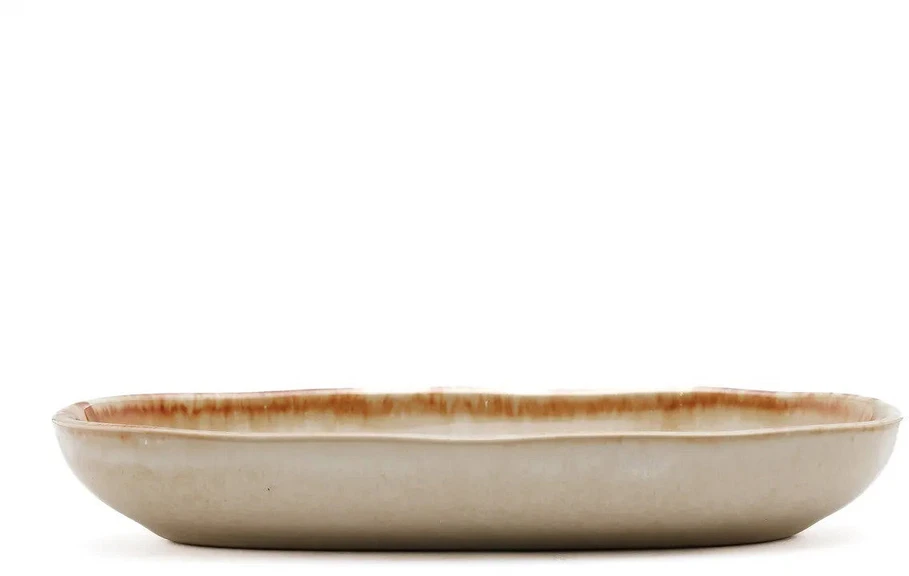 Bazaar Ovalinė lėkštė, 7x16x3 cm, balta, akmens keramika