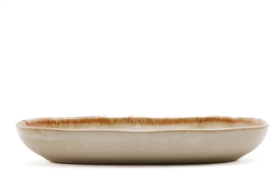 Bazaar Ovalinė lėkštė, 7x16x3 cm, balta, akmens keramika