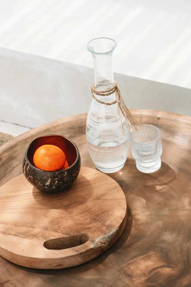 Bazaar Padėklas iš tiko šaknies, 0,35x0,35x0,04 m, natūralus