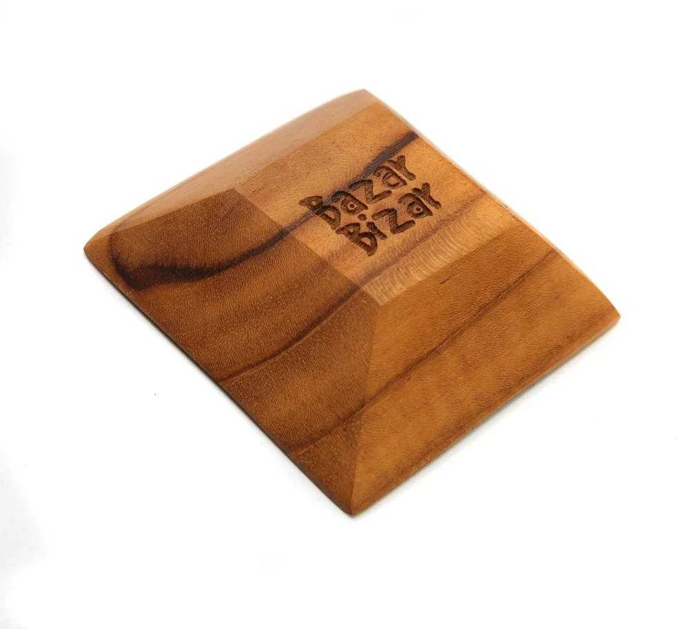 Bazaar Padėklas, Tekinio šaknies druska, 6x6x2 cm, Ruda
