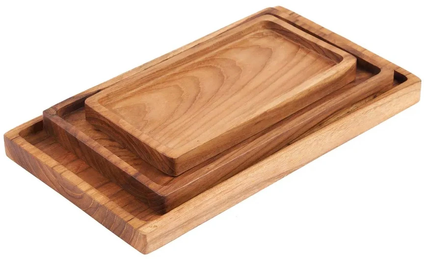 Bazaar Padėklas, The Gormandize, 15x25x2 cm, Natūralus, Tiko mediena