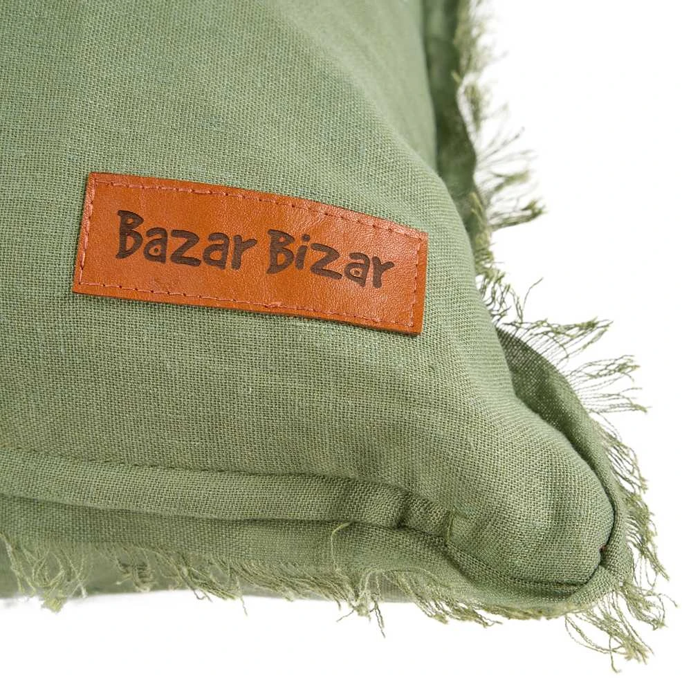 Bazaar Pagalvėlės užvalkalas 50x50x2 cm žalias linas