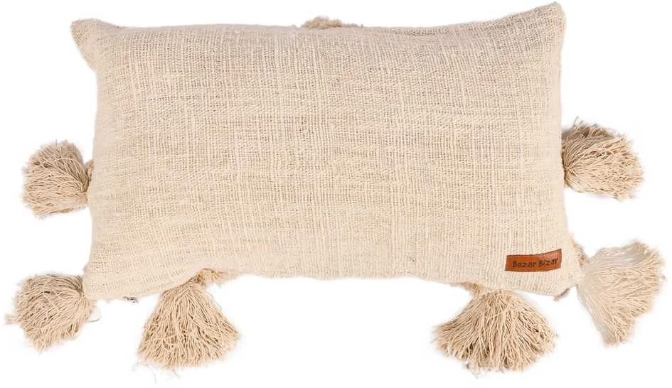 Bazaar Pagalvėlės užvalkalas 60x35x2 cm kreminės spalvos medvilnė