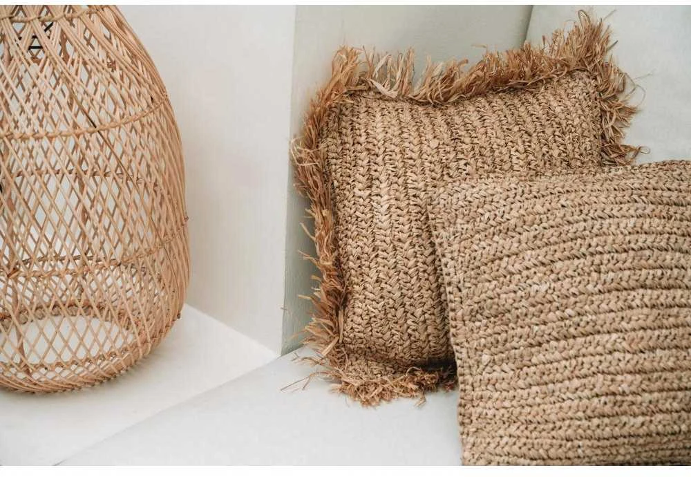 Bazaar Pagalvės užvalkalas, Raffia Flores, 40x40 cm, Natūralus