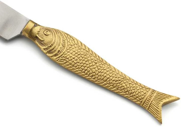 Bazaar Peilis, žuvies formos, 2.5x24x1 cm, auksinis, žalvaris