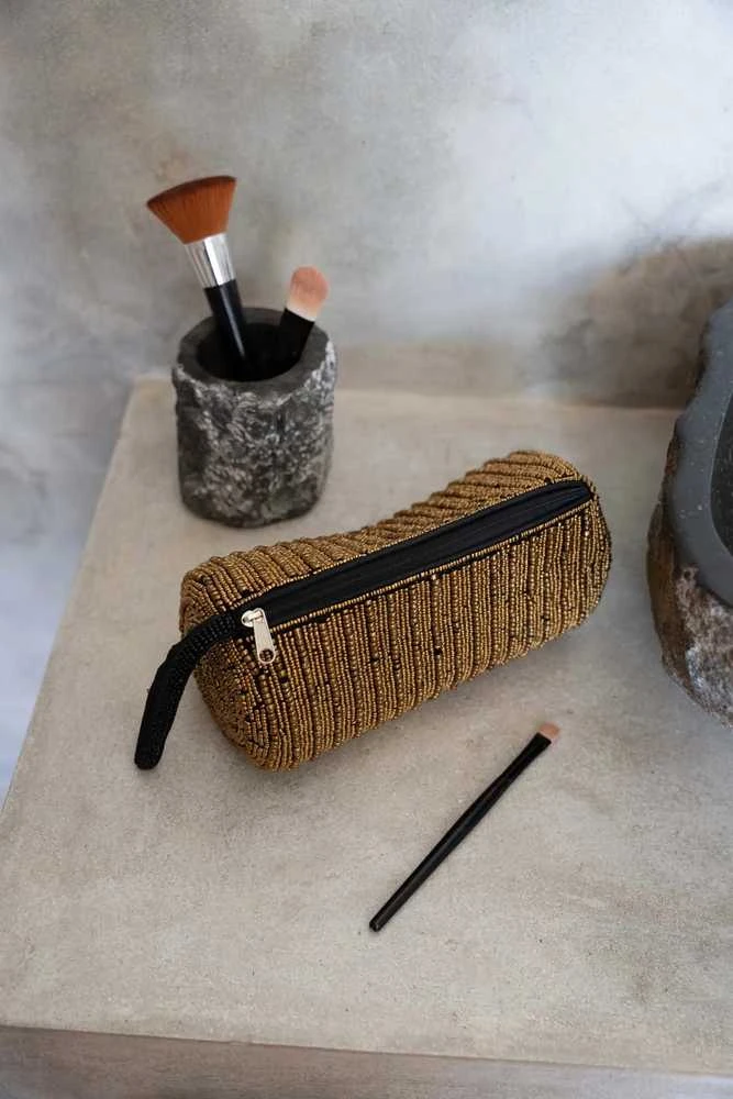 Bazaar Pieštuko dėklas, auksinis, 0,1x0,2x0,1 m, geltonas