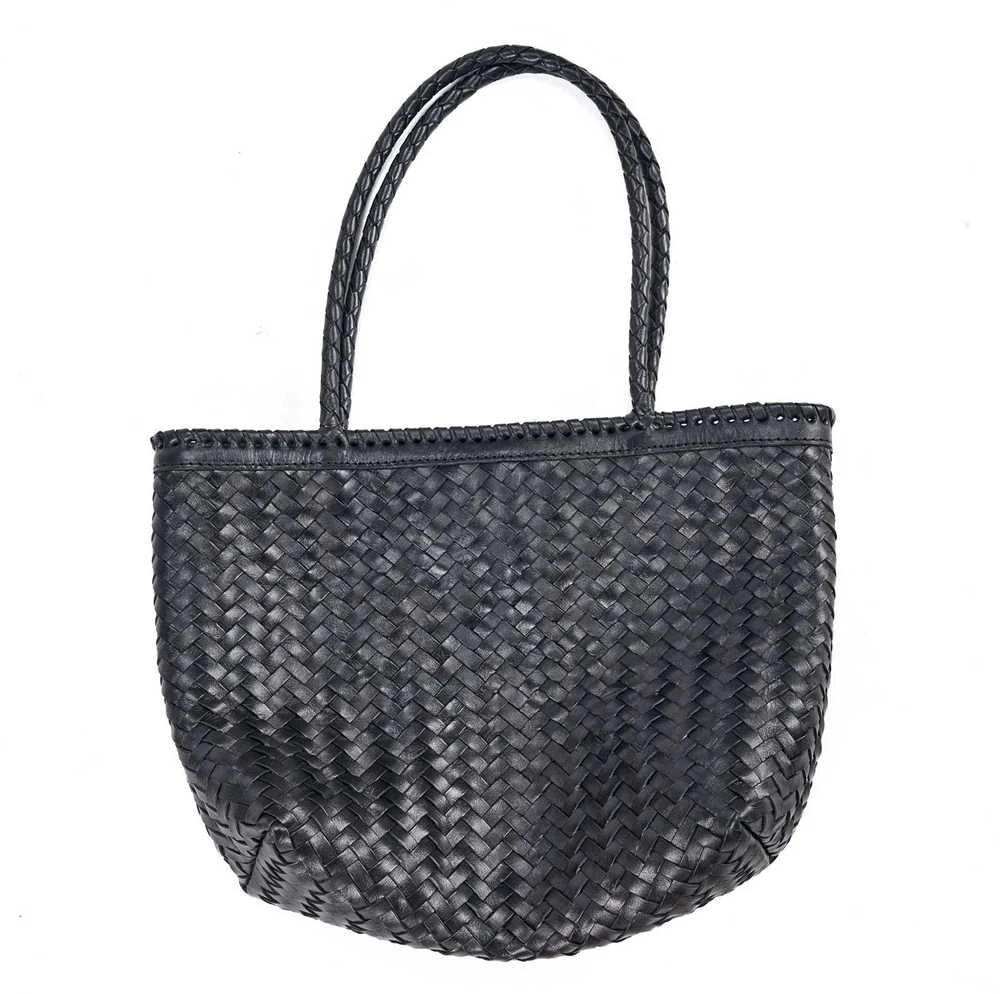 Bazaar Pirkinių krepšys, The Shortlist, 10x36x48 cm, juoda, oda