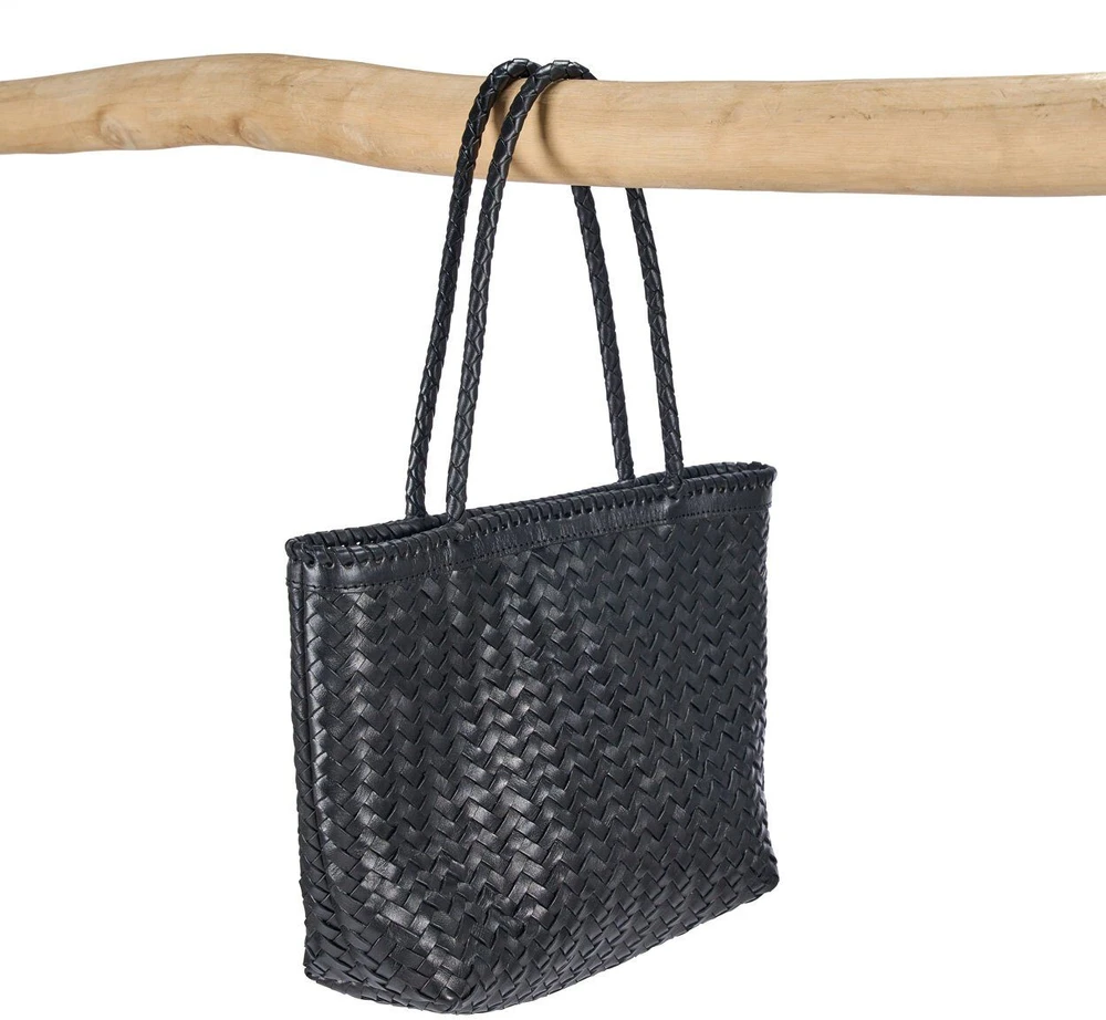 Bazaar Pirkinių krepšys, The Shortlist, 10x36x48 cm, juoda, oda
