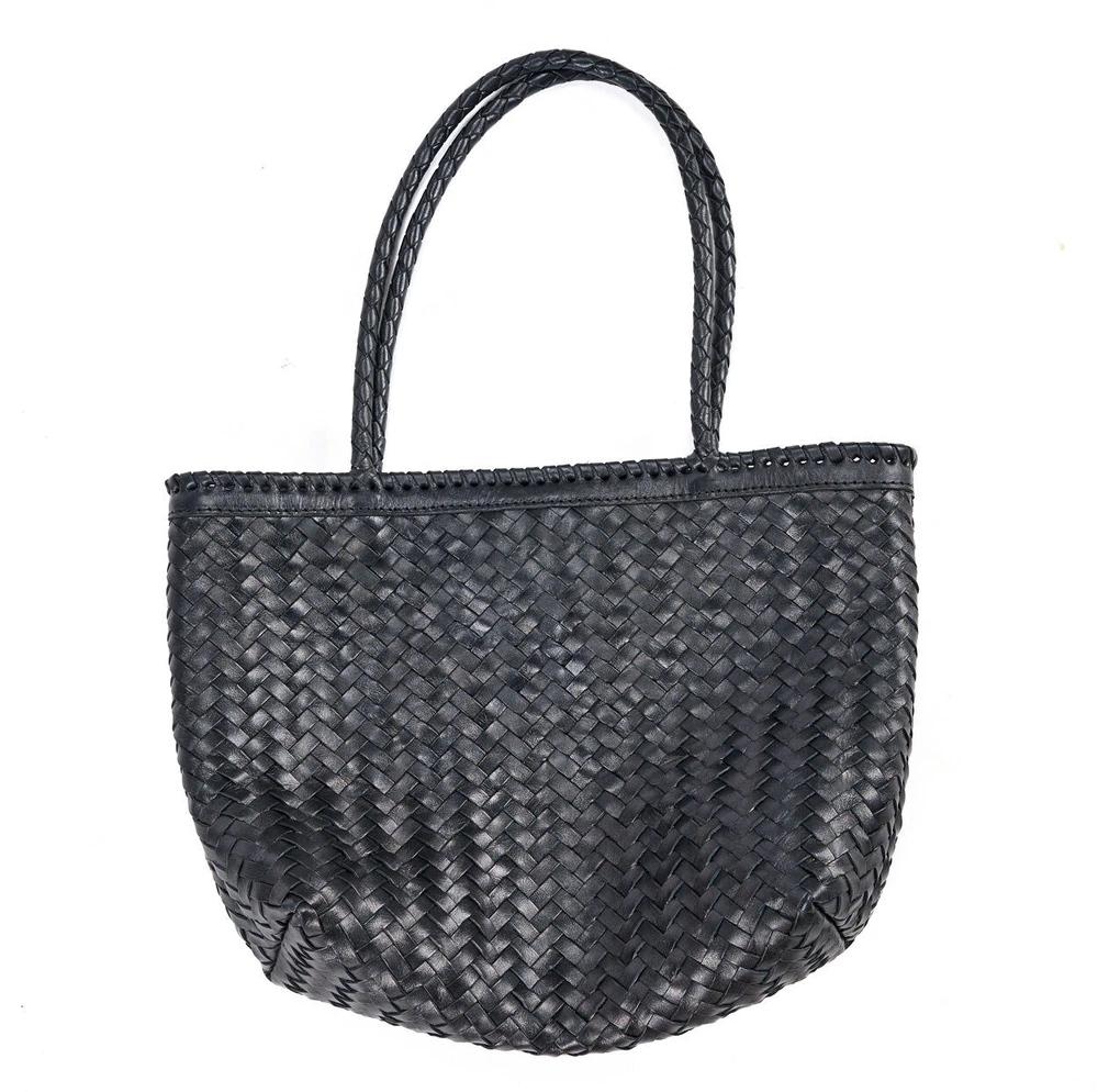 Bazaar Pirkinių krepšys, The Shortlist, 10x36x48 cm, juoda, oda