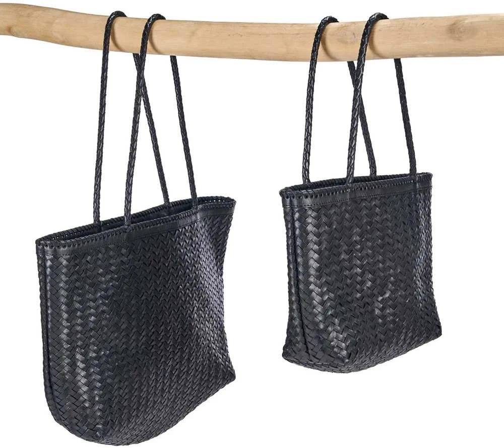 Bazaar Pirkinių krepšys, The Shortlist, 10x36x48 cm, juoda, oda