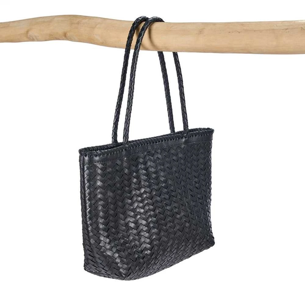 Bazaar Pirkinių krepšys, The Shortlist, 10x36x48 cm, juoda, oda