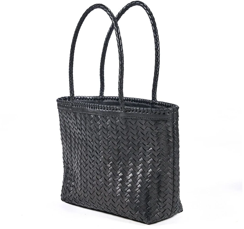 Bazaar Pirkinių krepšys, The Shortlist, 10x36x48 cm, juoda, oda