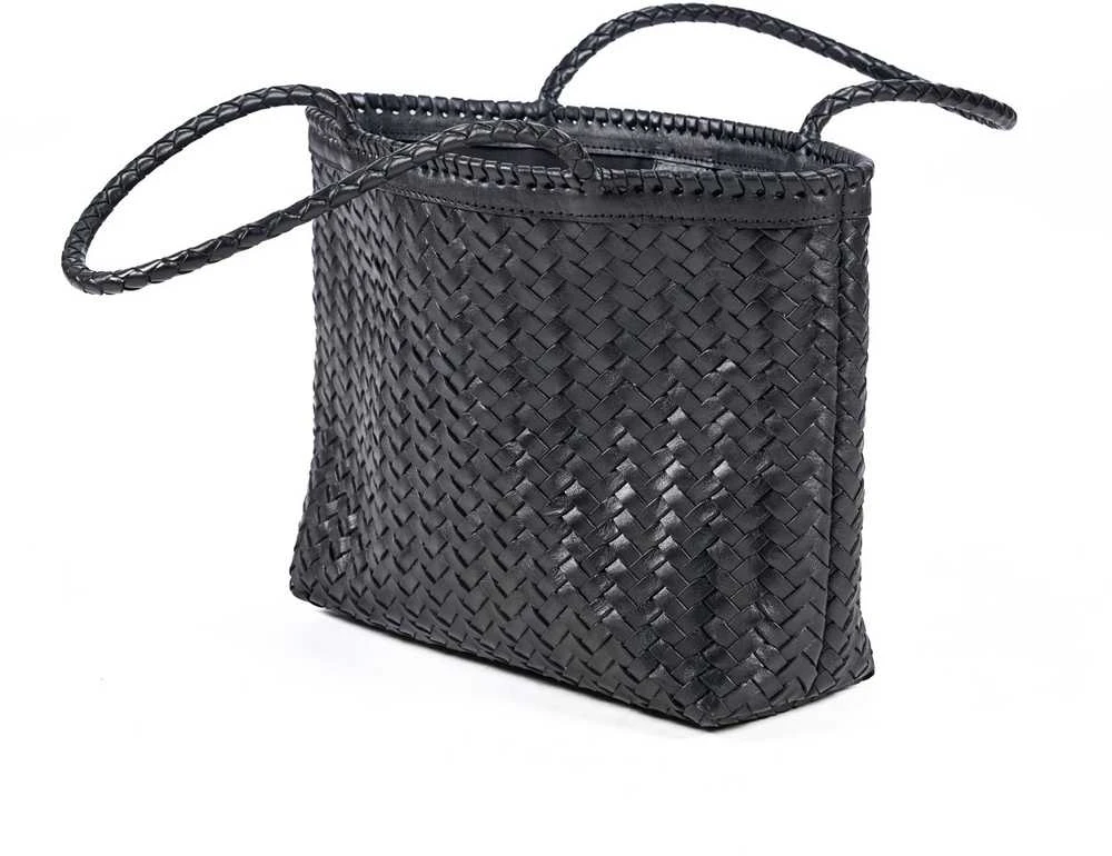 Bazaar Pirkinių krepšys, The Shortlist, 10x36x48 cm, juoda, oda