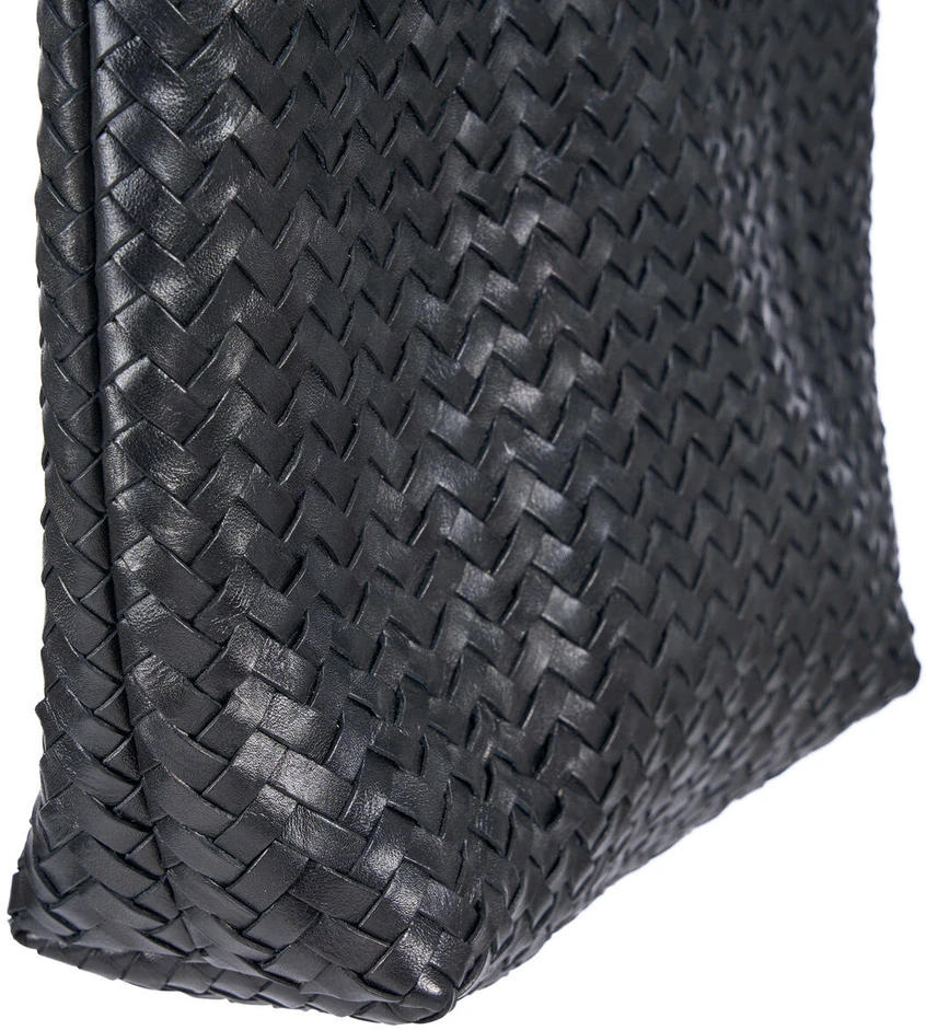 Bazaar Pirkinių krepšys, The Shortlist, 10x36x48 cm, juoda, oda