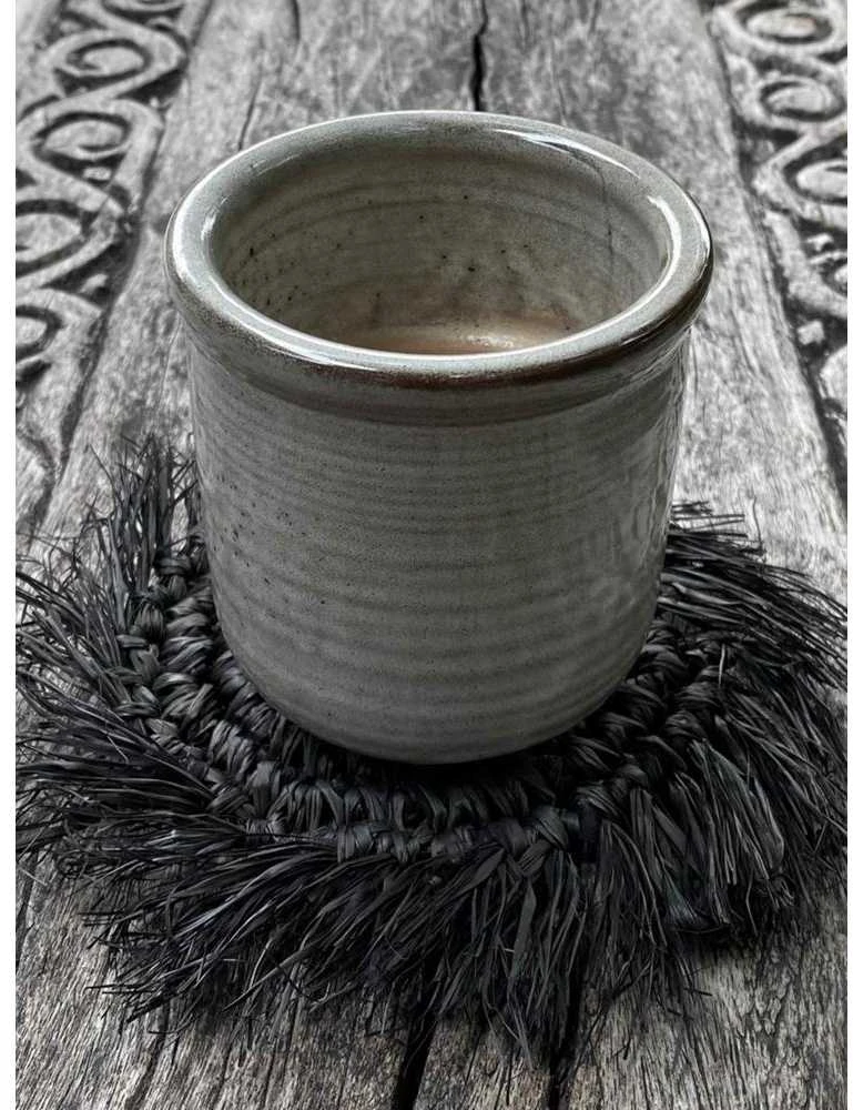 Bazaar Poilsis, Fringe Raffia, 10x10x1 cm, Juoda