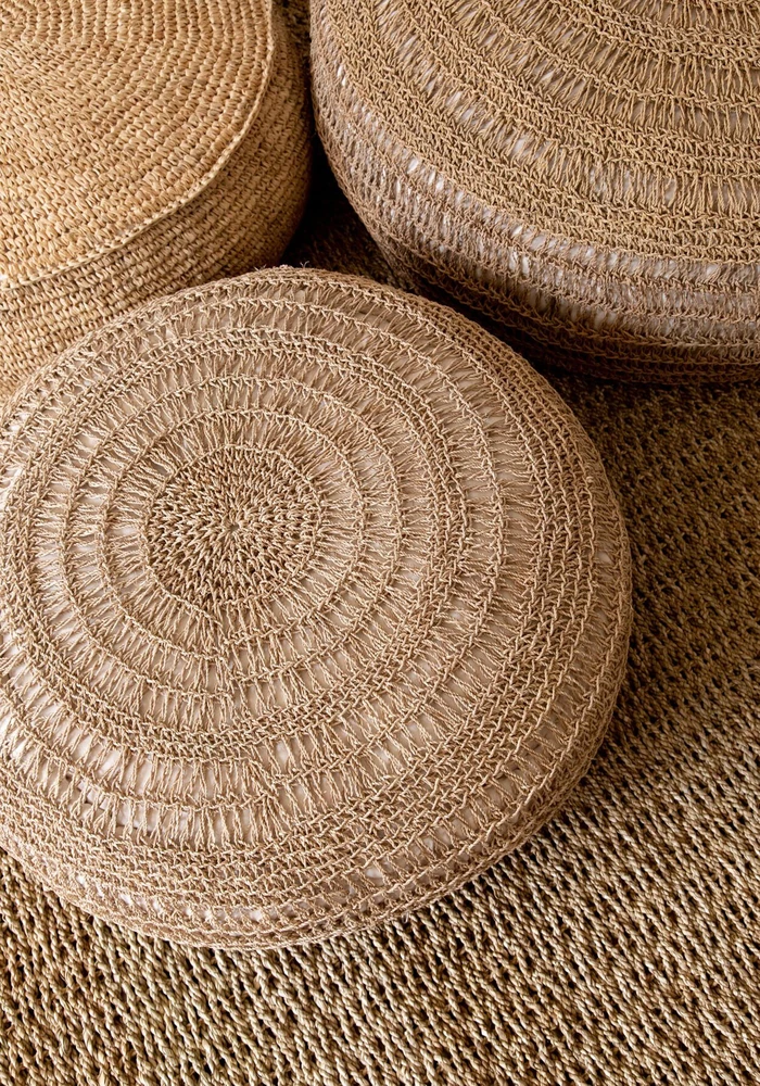 Bazaar Pufas, Rafijos Flores, 0,6x0,6x0,35 m, Natūralus
