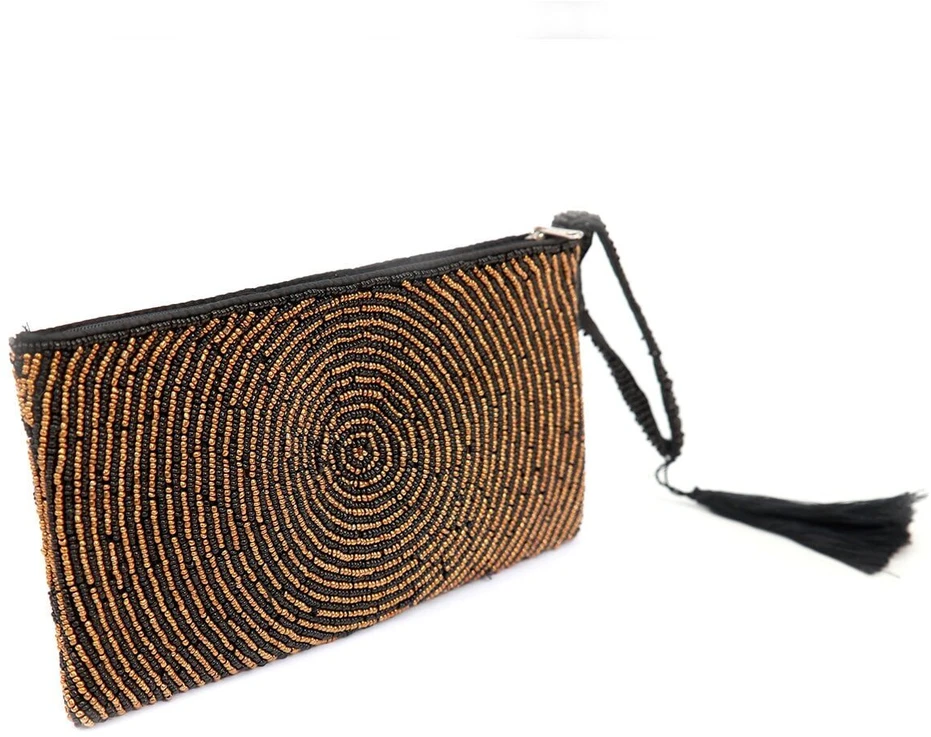 Bazaar Rankinis maišelis, aukso spalvos, 0.12x0.23x0.02 m, karoliukų