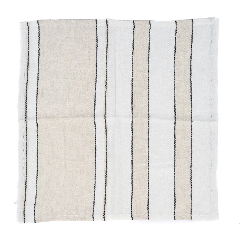 Bazaar Servetėlė 45x45 cm Juoda Balta Linas