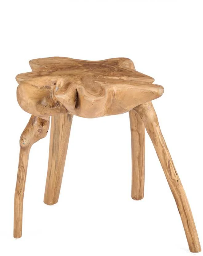 Bazaar Šoninis staliukas, The Rooty, 45x45x45 cm, natūralus, tikmedžio mediena