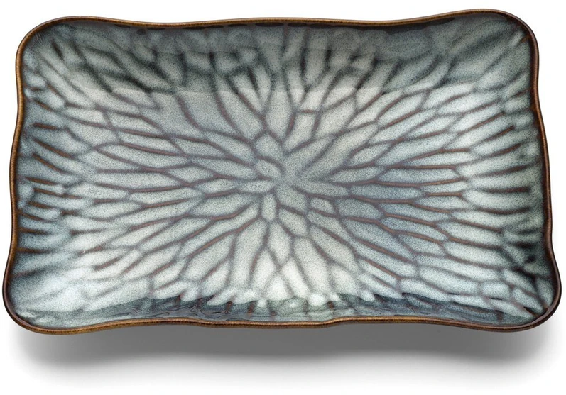 Bazaar Stačiakampė lėkštė 19,5x30,5x3,3 cm pilkai ruda, keramika