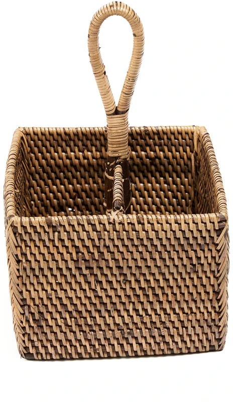 Bazaar Stalo įrankių dėklas, 18x18x29 cm, rudas, rotangas