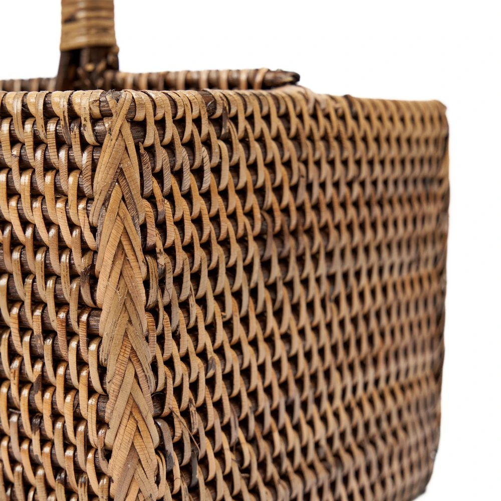 Bazaar Stalo įrankių dėklas, 18x18x29 cm, rudas, rotangas