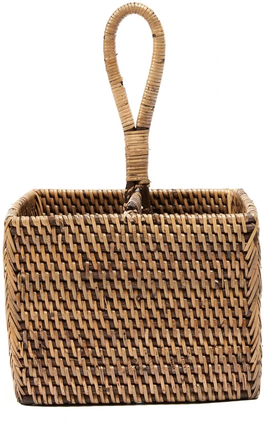 Bazaar Stalo įrankių dėklas, 18x18x29 cm, rudas, rotangas