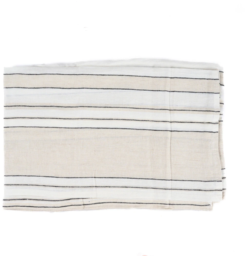 Bazaar Staltiesė 150x250 cm Juoda Balta Linas
