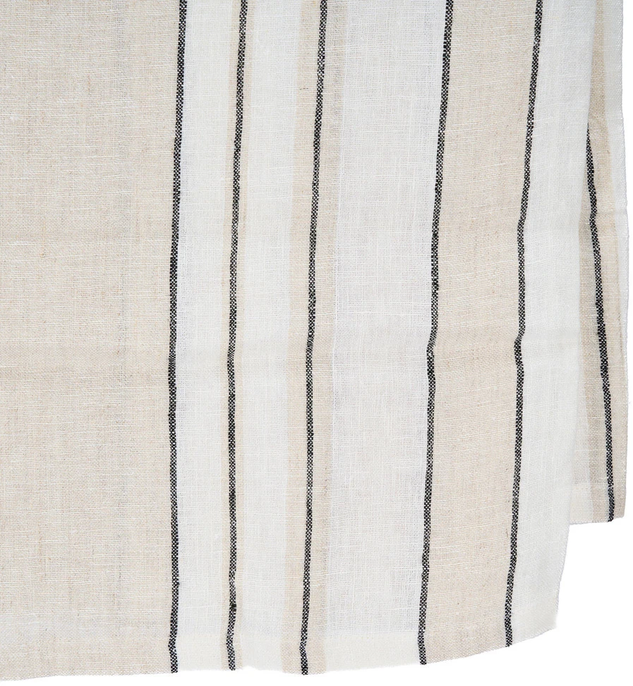Bazaar Staltiesė 150x250 cm Juoda Balta Linas