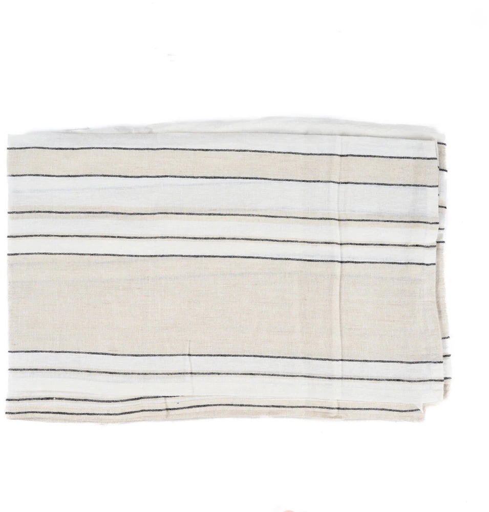 Bazaar Staltiesė 150x250 cm Juoda Balta Linas