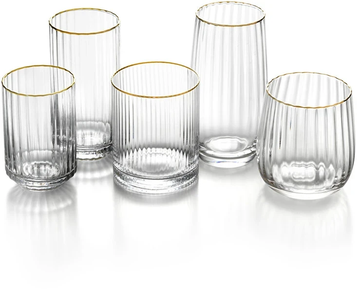 Bazaar Stiklinė 9,2x9,2x10 cm Aukso spalvos Perdirbtas stiklas