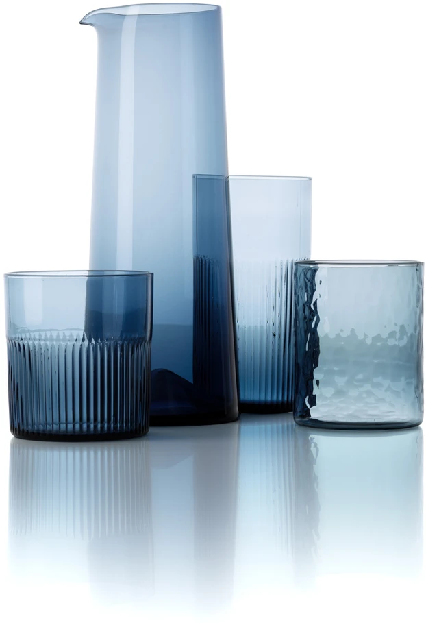 Bazaar Stiklinė Azure Rippled 7.7x7.7x15.3 cm mėlyna stiklas