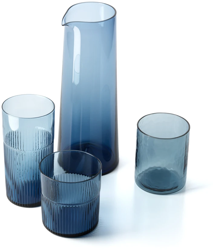 Bazaar Stiklinė Azure Rippled 7.7x7.7x15.3 cm mėlyna stiklas