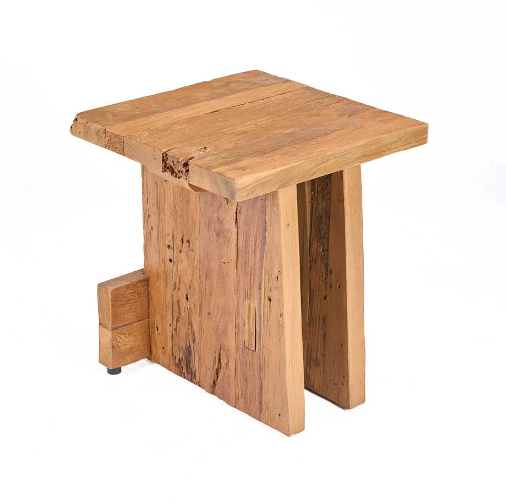 Bazaar Taburetė Suku Block 40x40x45 cm natūrali tikmedžio mediena
