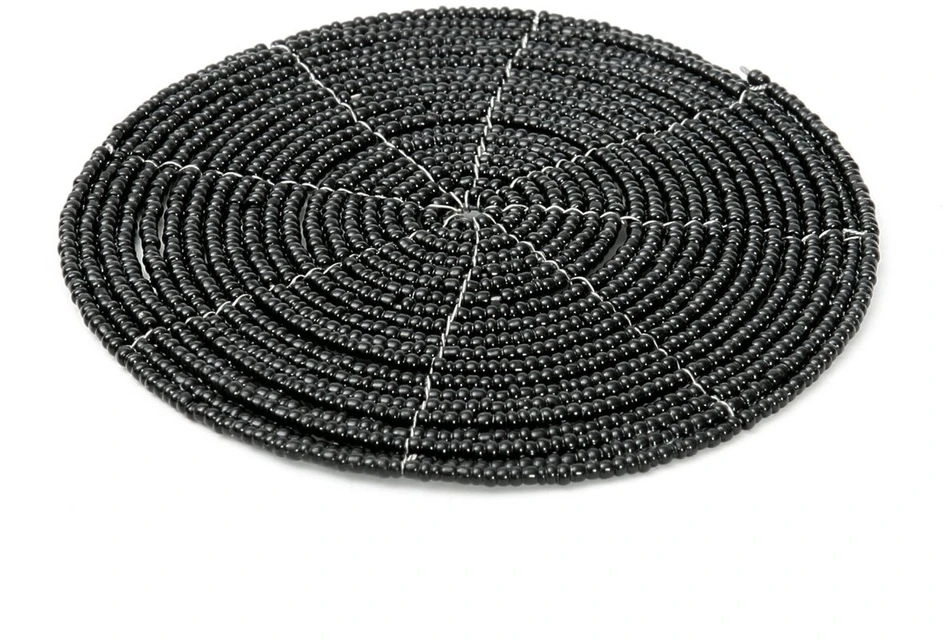 Bazaar Taurėlė, su karoliukais, 0,1x0,1 m, Juoda