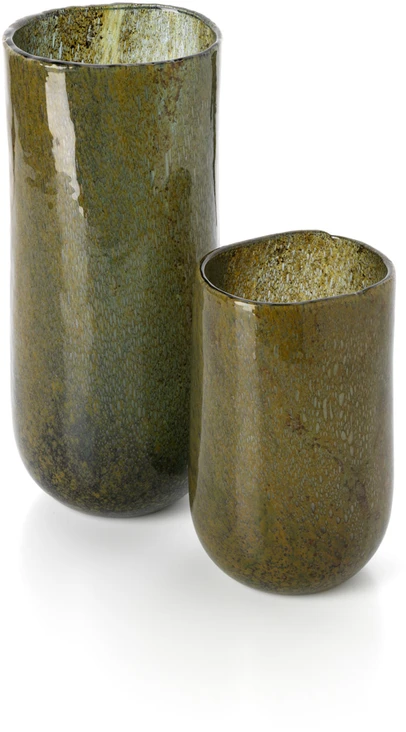 Bazaar Vaza 13x13x22 cm Žalia Stiklas