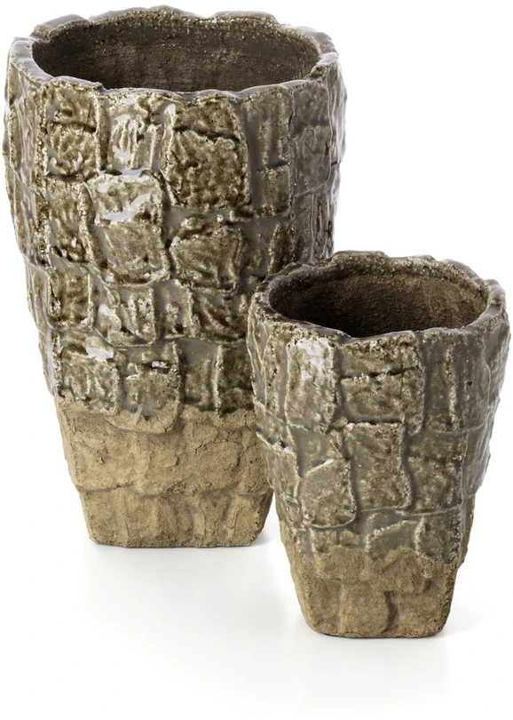 Bazaar Vaza 17,5x17,5x24 cm Pilka Akmens Akmens keramika