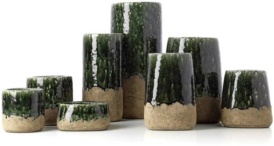 Bazaar Vaza The Moss Cylinder, 13.5x13.5x29.5 cm, žalia, akmens keramika