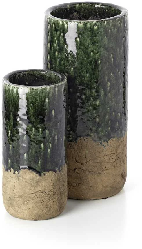 Bazaar Vaza The Moss Cylinder, 13.5x13.5x29.5 cm, žalia, akmens keramika
