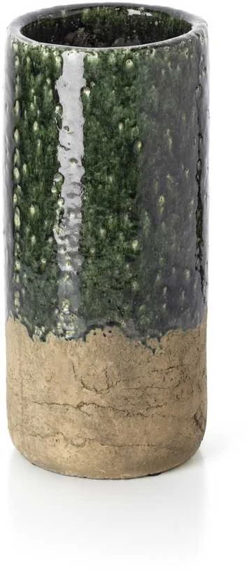 Bazaar Vaza, The Moss Cylinder, 18x18x38 cm, Žalia, Akmens keramika