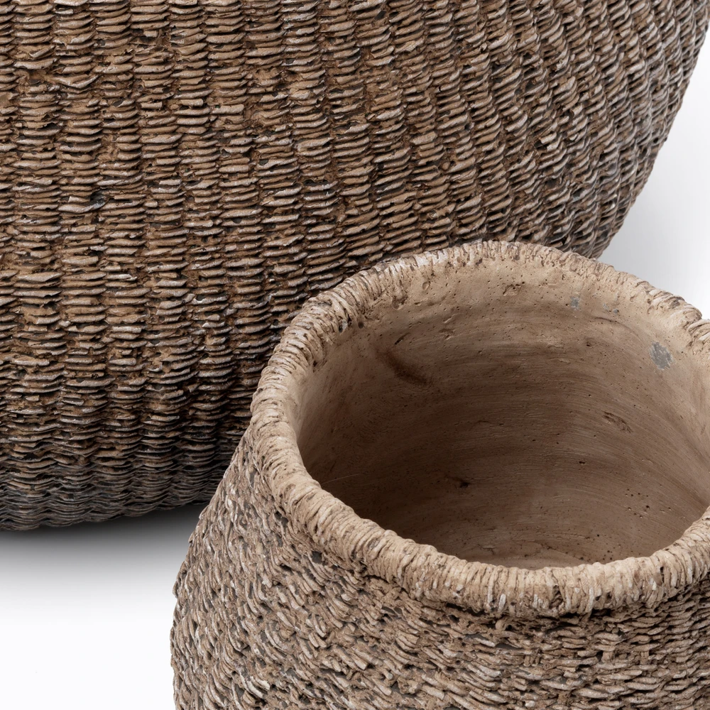Bazaar Vazonas Faux-Puff 16,7x17x16,5 cm rudas betonas