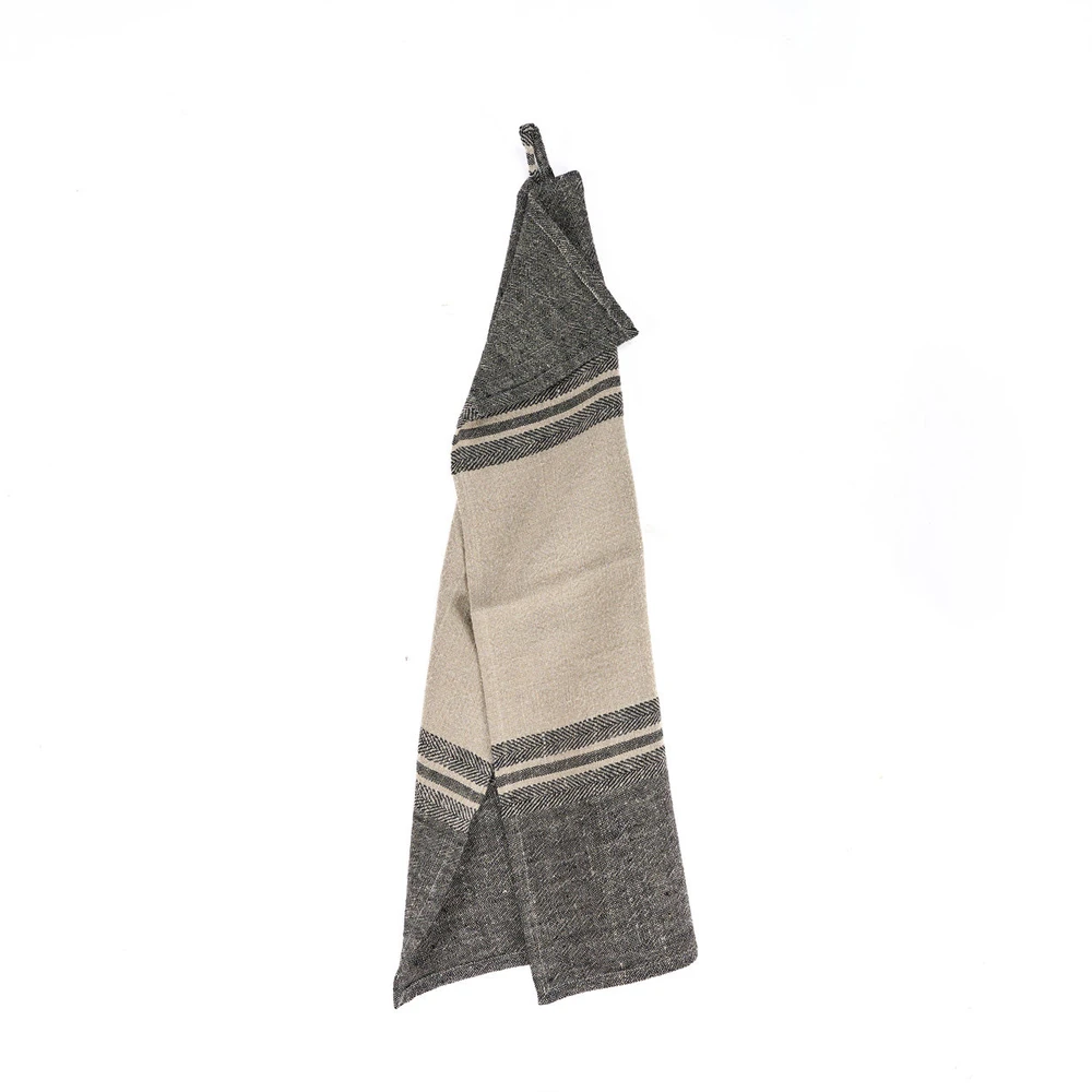 Bazaar Virtuvinis rankšluostis The Linen Dash, 50x70 cm, juodas, linas