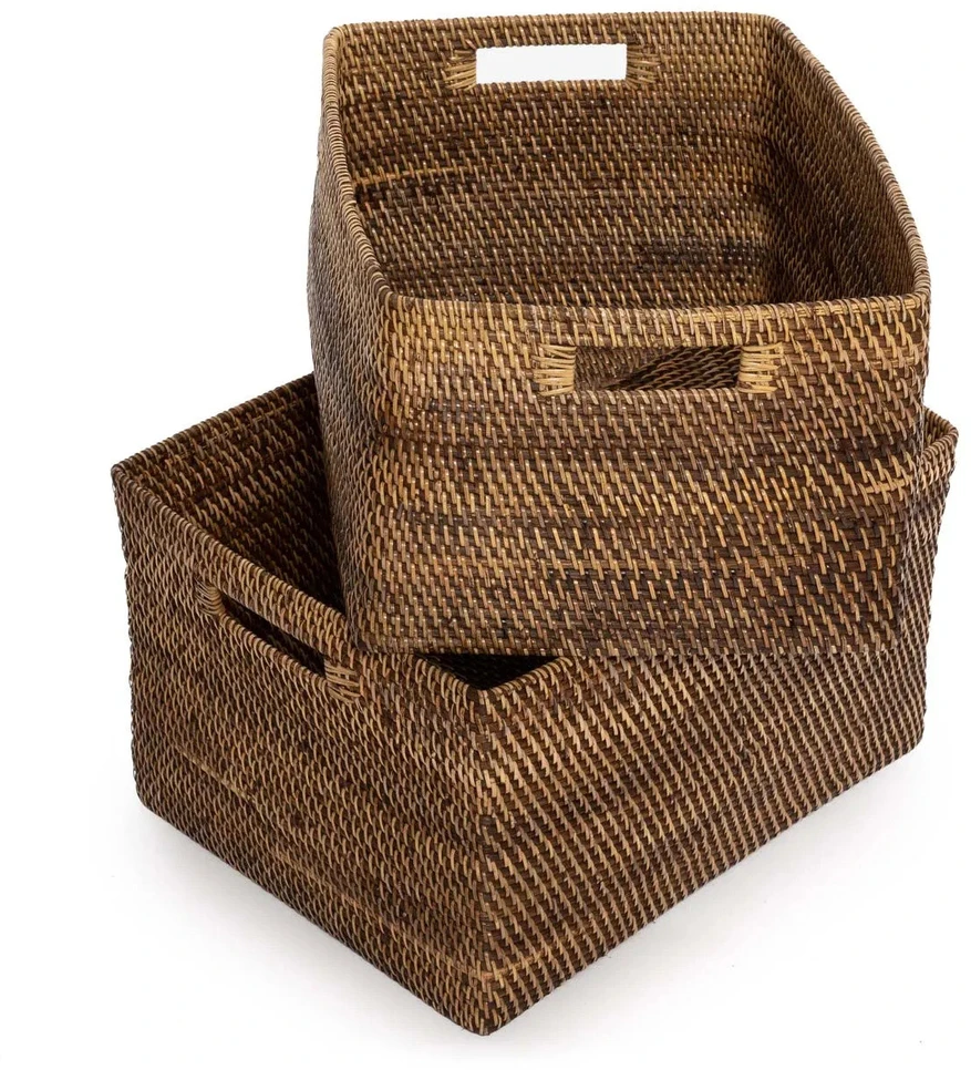 Bazaar Žurnalų krepšys, 28x36x18 cm, rudas, rotangas