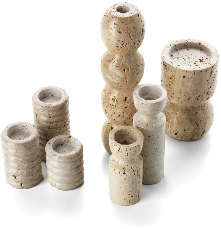 Bazaar Žvakidė, Travertino smėlio laikrodis, 5x17,5x5 cm, smėlio spalvos