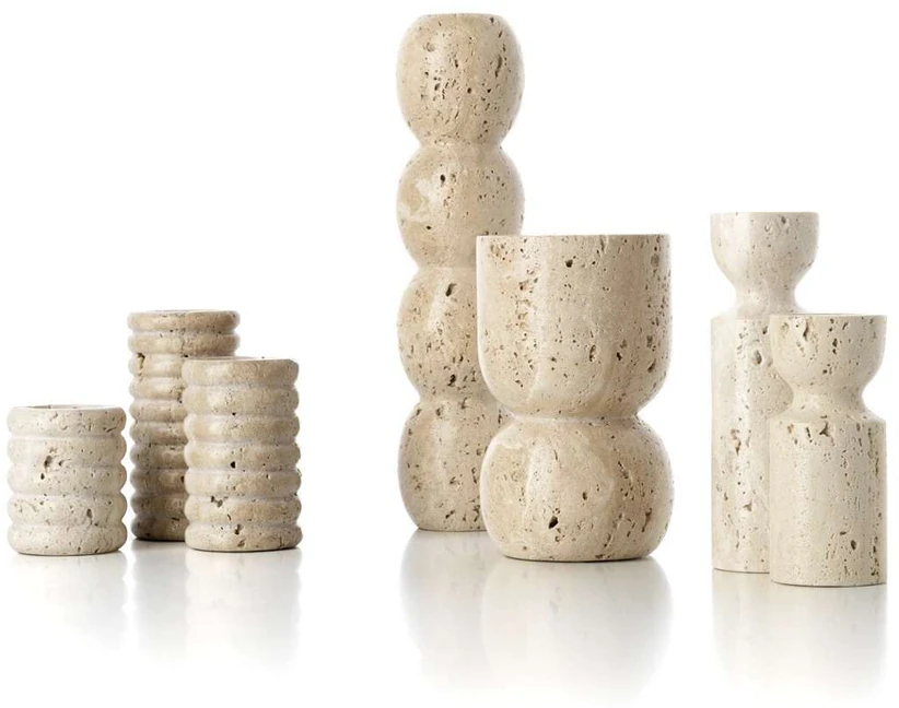 Bazaar Žvakidė, Travertino smėlio laikrodis, 5x17,5x5 cm, smėlio spalvos