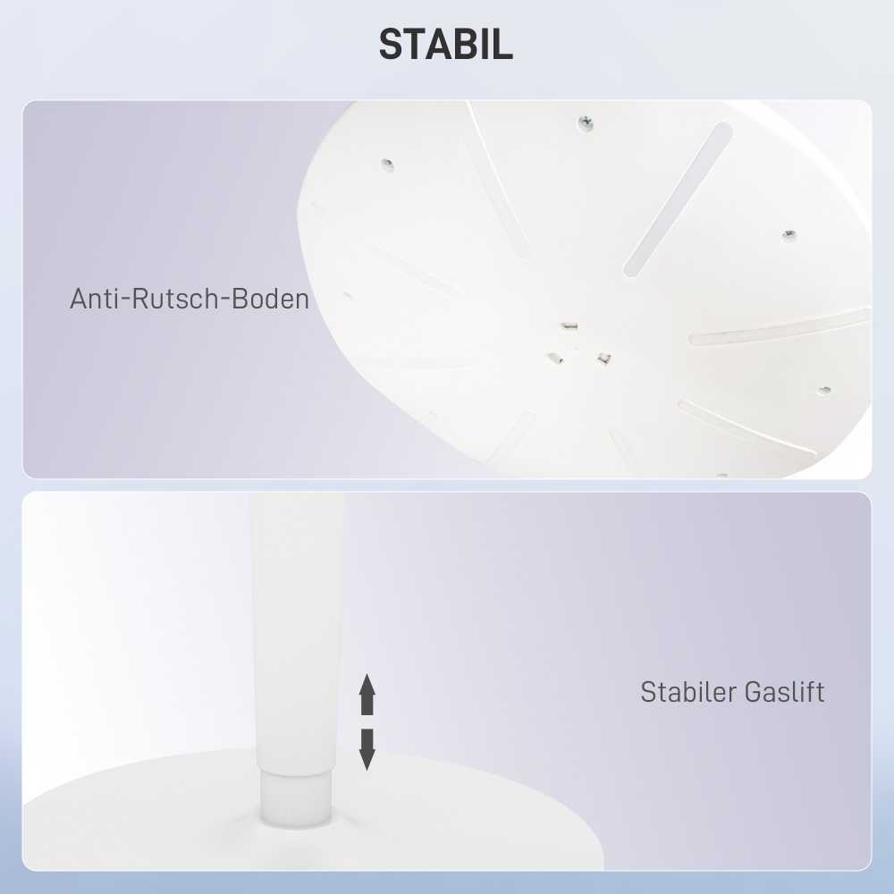 HOMCOM taburetė, ergonomiška biuro taburetė, 56,5-71,5 cm reguliuojamo aukščio darbo taburetė, pasukama kėdė biurui, kabinetui, tinklinė, pilka