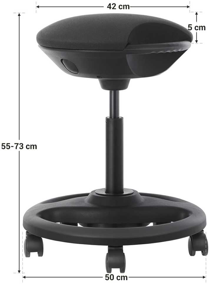 Songmics Reguliuojamo aukščio ergonomiška darbo taburetė