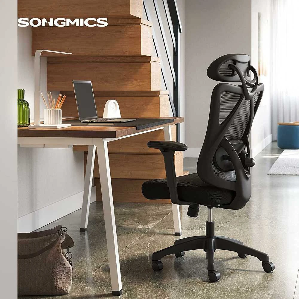 Songmics Biuro kėdė, kurios keliamoji galia iki 150 kg, juoda