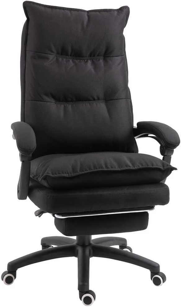 "Vinsetto" biuro kėdė, vadovo kėdė, pasukama kėdė su masažo funkcija, reguliuojamo aukščio, ergonomiška, nailoninė, juoda, 70x62x120-130 cm